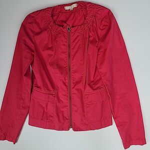 Ann Taylor LOFT Pink Blazer Jacket  Cotton Lightweight Size XS